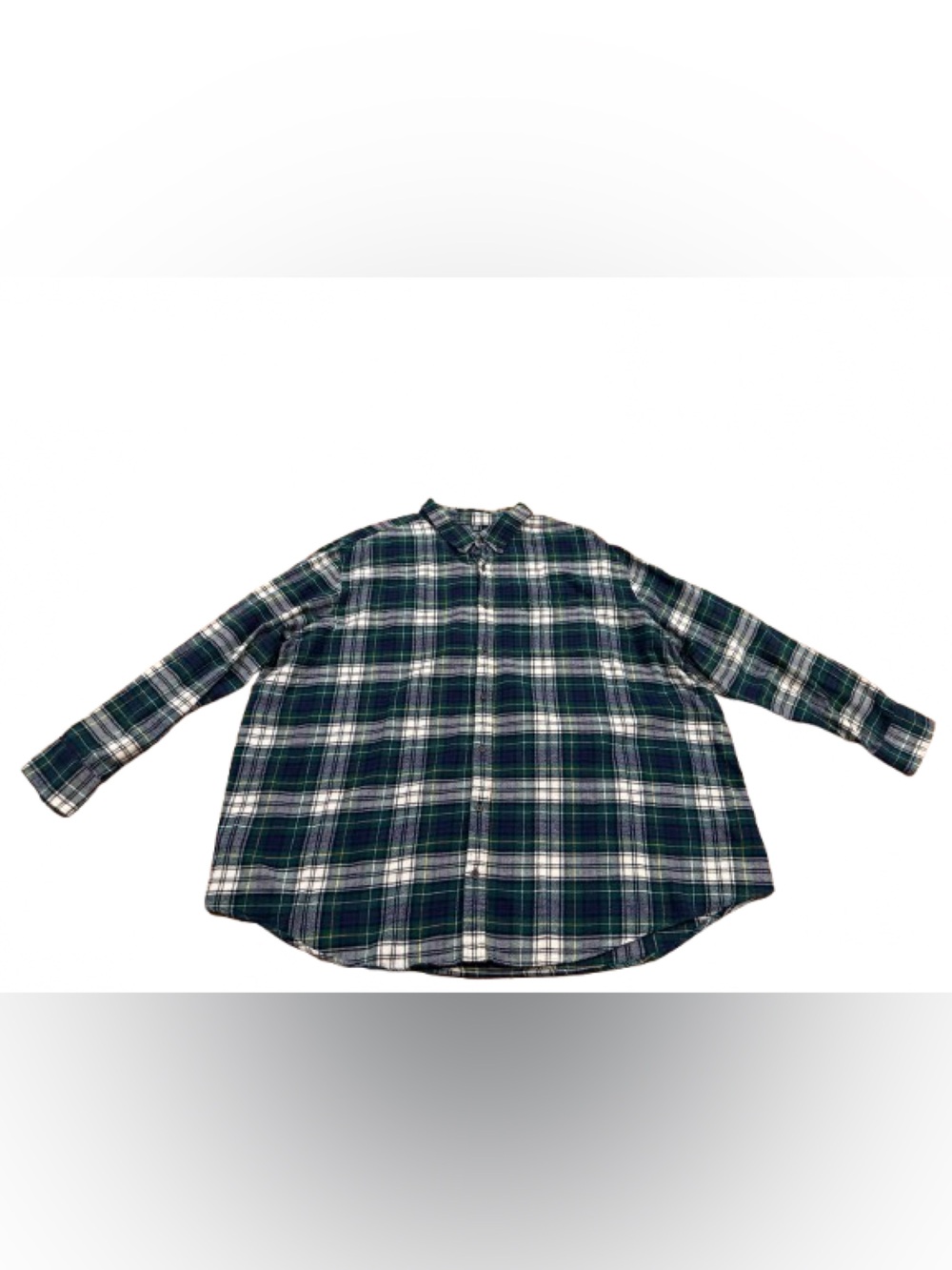 Craft & Barrow Men’s Green & Navy Plaid Button-Up Shirt Size 3XB